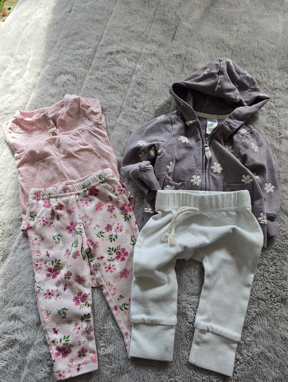 Toddler Mixed Outfit Set - Pink Floral & Lavender Hoodie